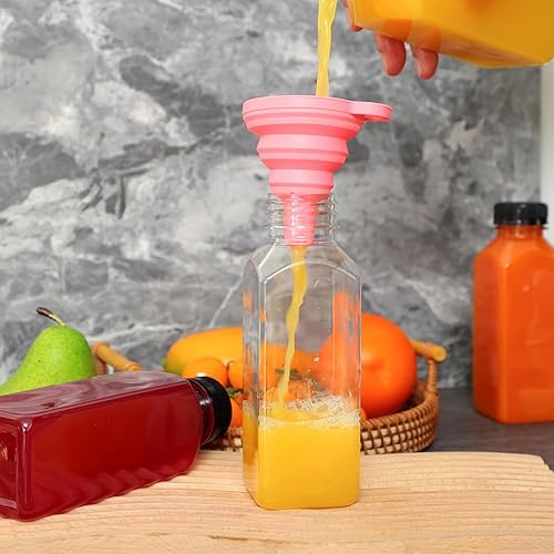 Miniatura 4 de Moretoes 12 botellas de plástico para jugo de 12 onzas con tapas, botellas transparentes reutilizables para jugo, recipientes vacíos para bebidas