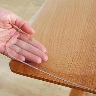 Warmstar 2mm Thick Clear Table Protector 24x48 Inch - Waterproof Plastic Cover for Dining, Kitchen, Desk