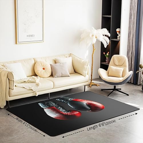 Miniatura 9 de jejeloiu Alfombra de saxofón de 5 x 7 pies, alfombra de música de jazz para niños, para sala de estar, dormitorio, con parte trasera, instrumento