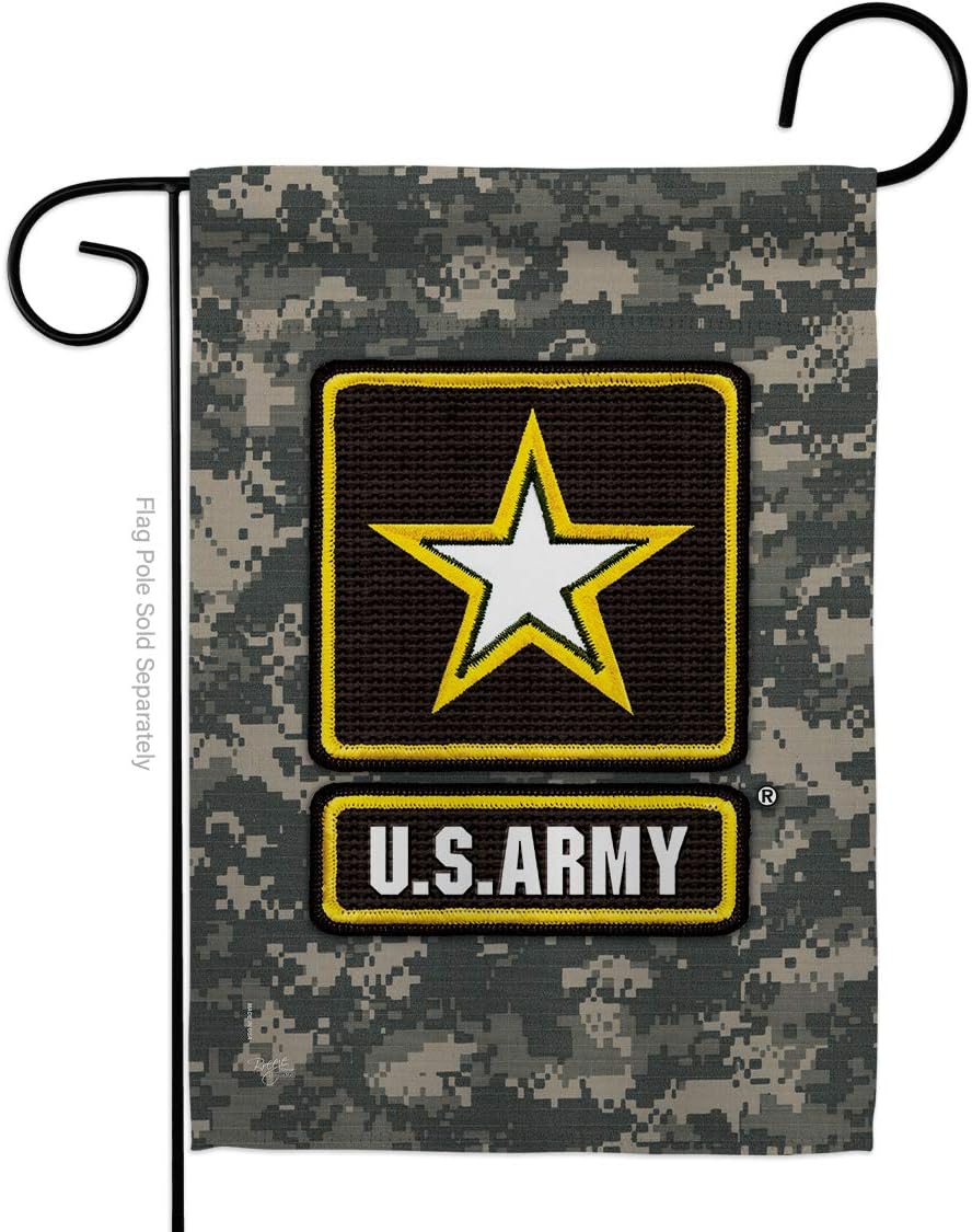 Army US Camoflash Garden Flag Armed Forces Rangers United State American Military Veteran Retire Official Small Decorative Gift Yard House Banner Double-Sided Made In USA 13 X 18.5