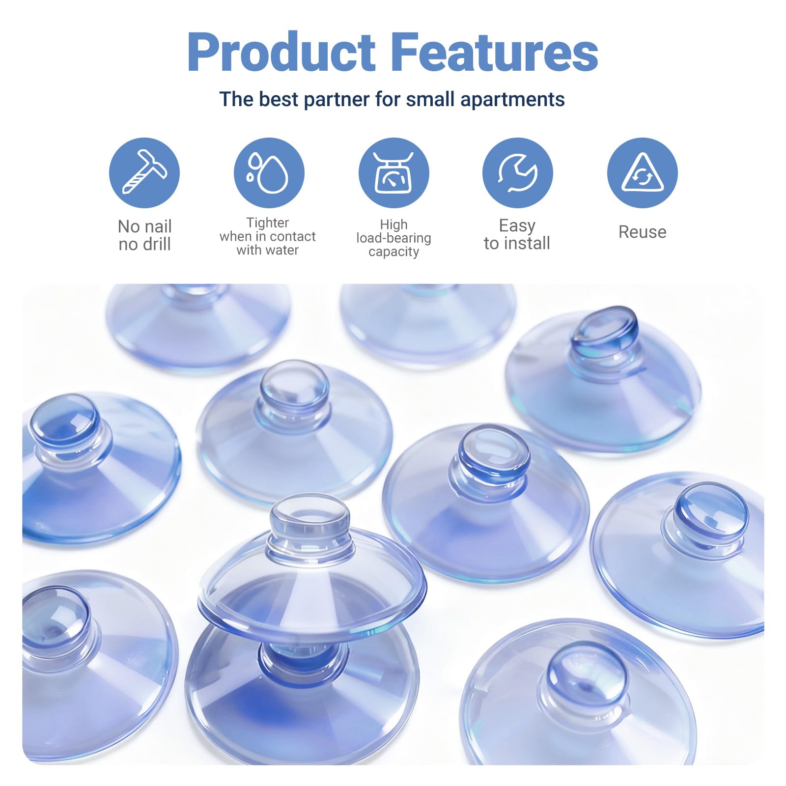 25pcs Ventose in Plastica Trasparente,Ventosa per vetro 30mm,Forte Aspirazione, Impermeabile, Riutilizzabile,per Decorazione e Organizzazione Della Casa, Finestre,Bagno, Scrivania