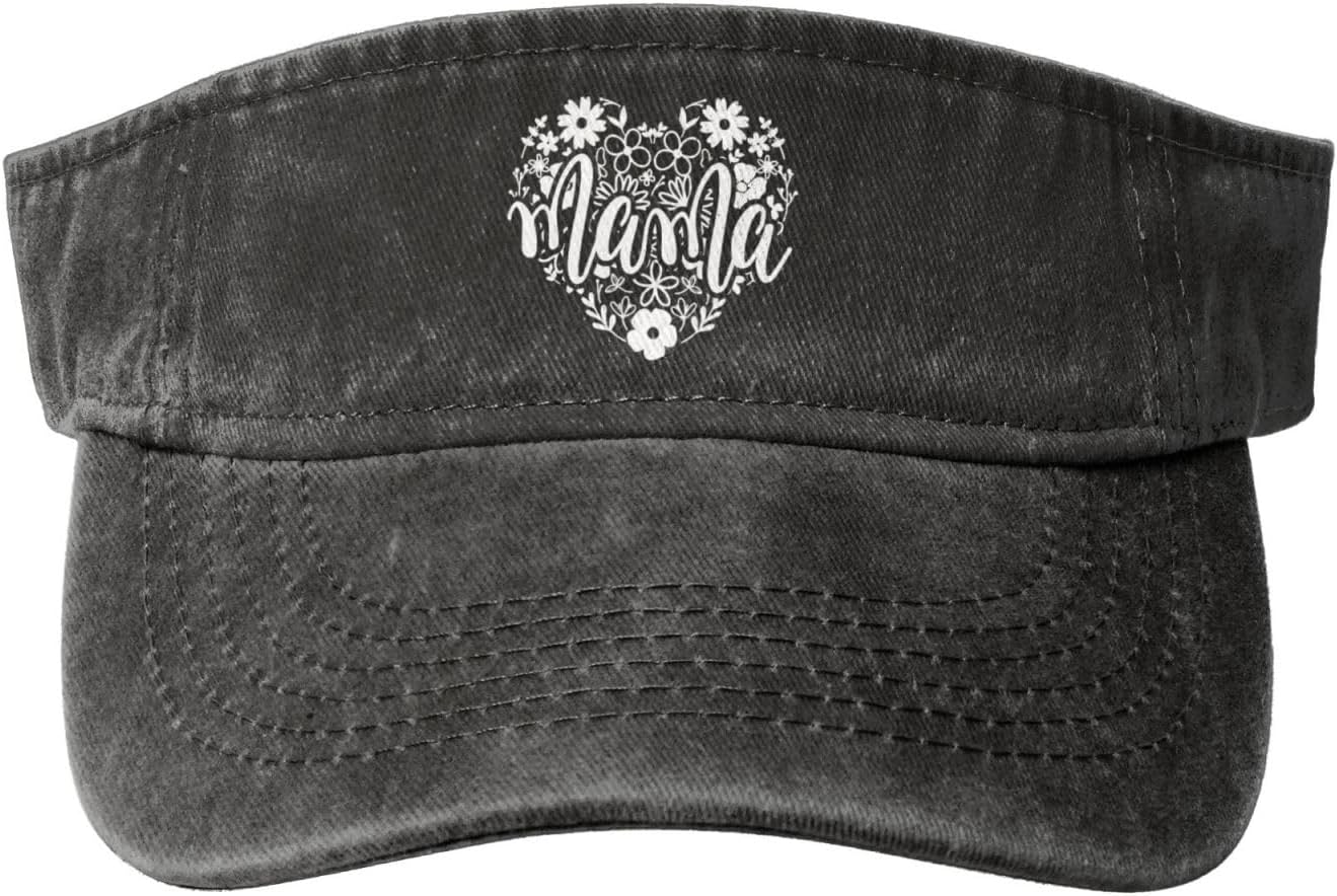 Mama Floral Sun Visor Trucker Hat - Adjustable Empty Top Baseball Sun Cap for Dad Mom Men Women