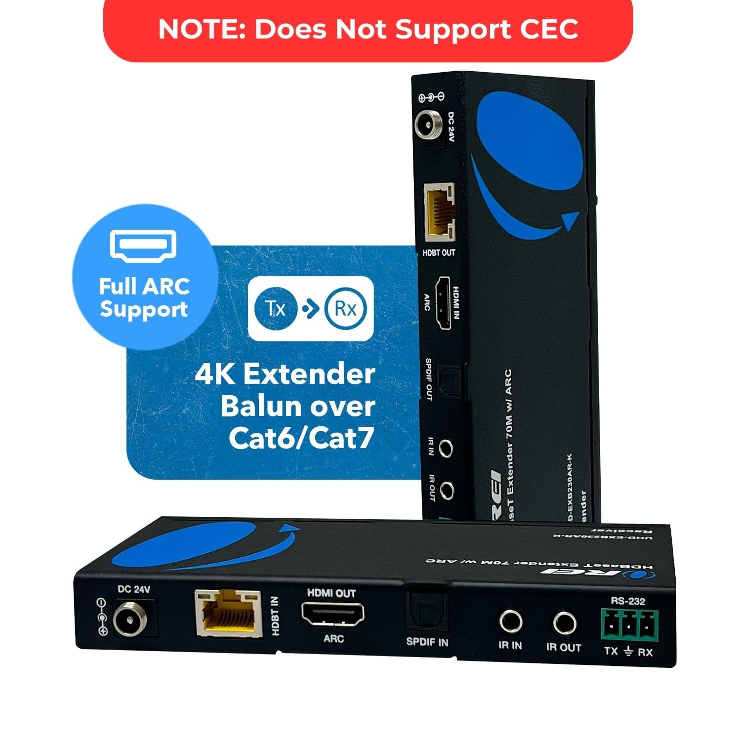 【新品】OREI 4K HDMI over Ethernet Extender OREI Extensor HDMI over Ethernet 4K - HDBaseT UltraHD 4K @ 60Hz 4