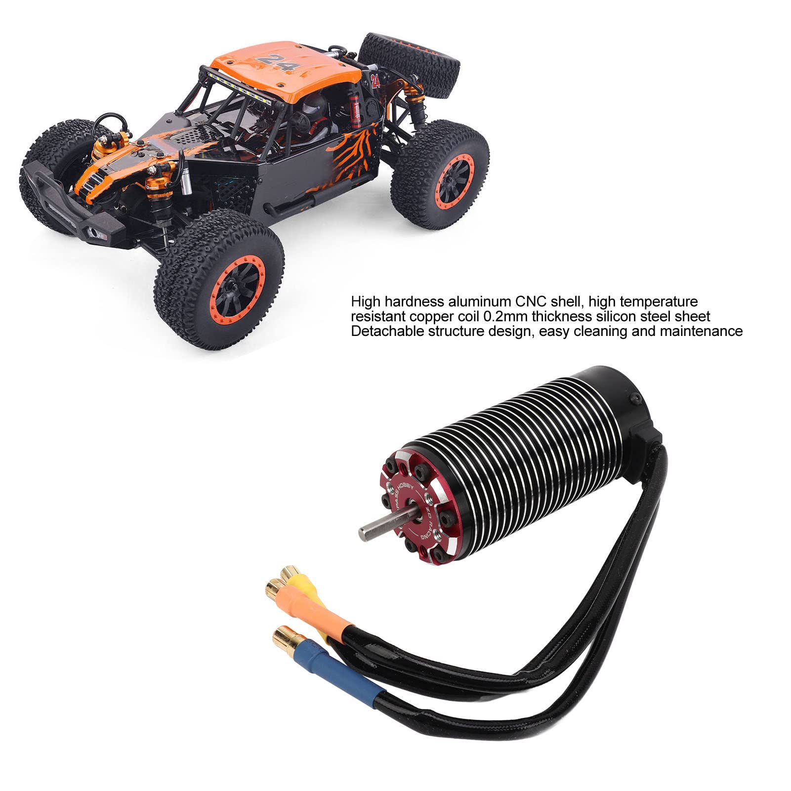 Silnik Bezszczotkowy RC, Silnik Bezszczotkowy 1450KV 4092 do Części Zamiennej do Samochodu MX07 1/7 RC