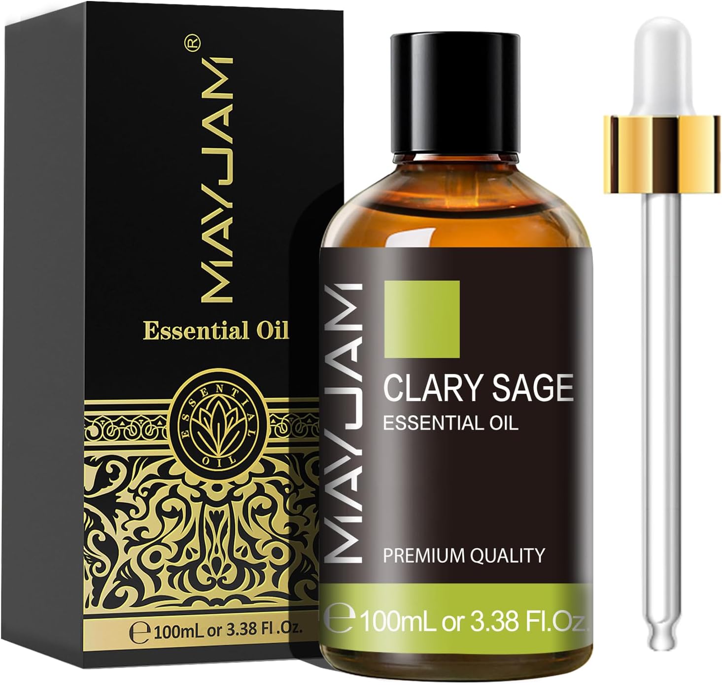 MAYJAM Clary Sage Essential Oils 100ML, Clary Sage Oil for Diffuser, Humidifier, DIY, Home, Office