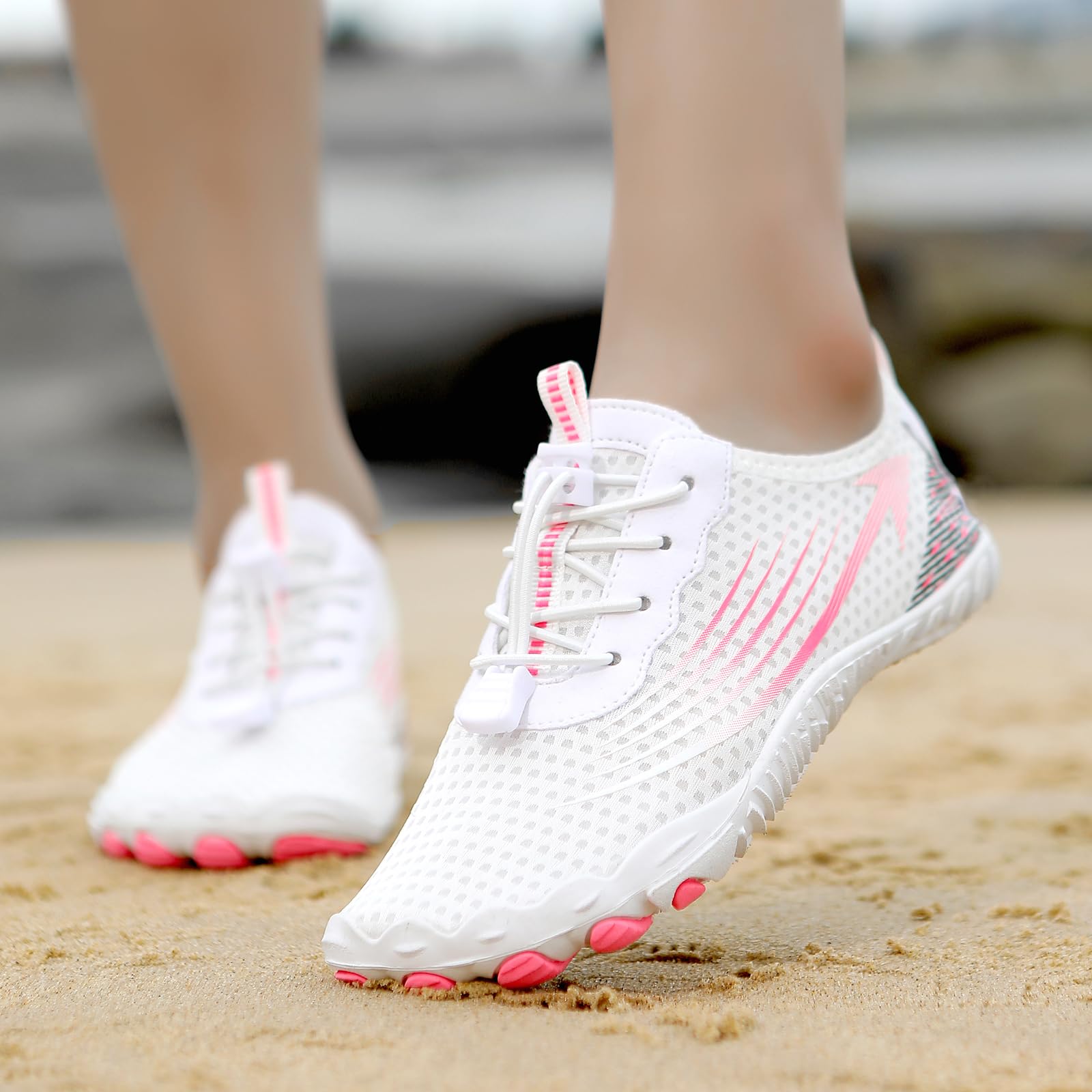 Buty do wody Szybkoschnące trampki boso elastyczne sznurowadła regulowane dopasowanie miękka podeszwa elastyczna przyczepność antypoślizgowa na plażę fitness spacery w podróży