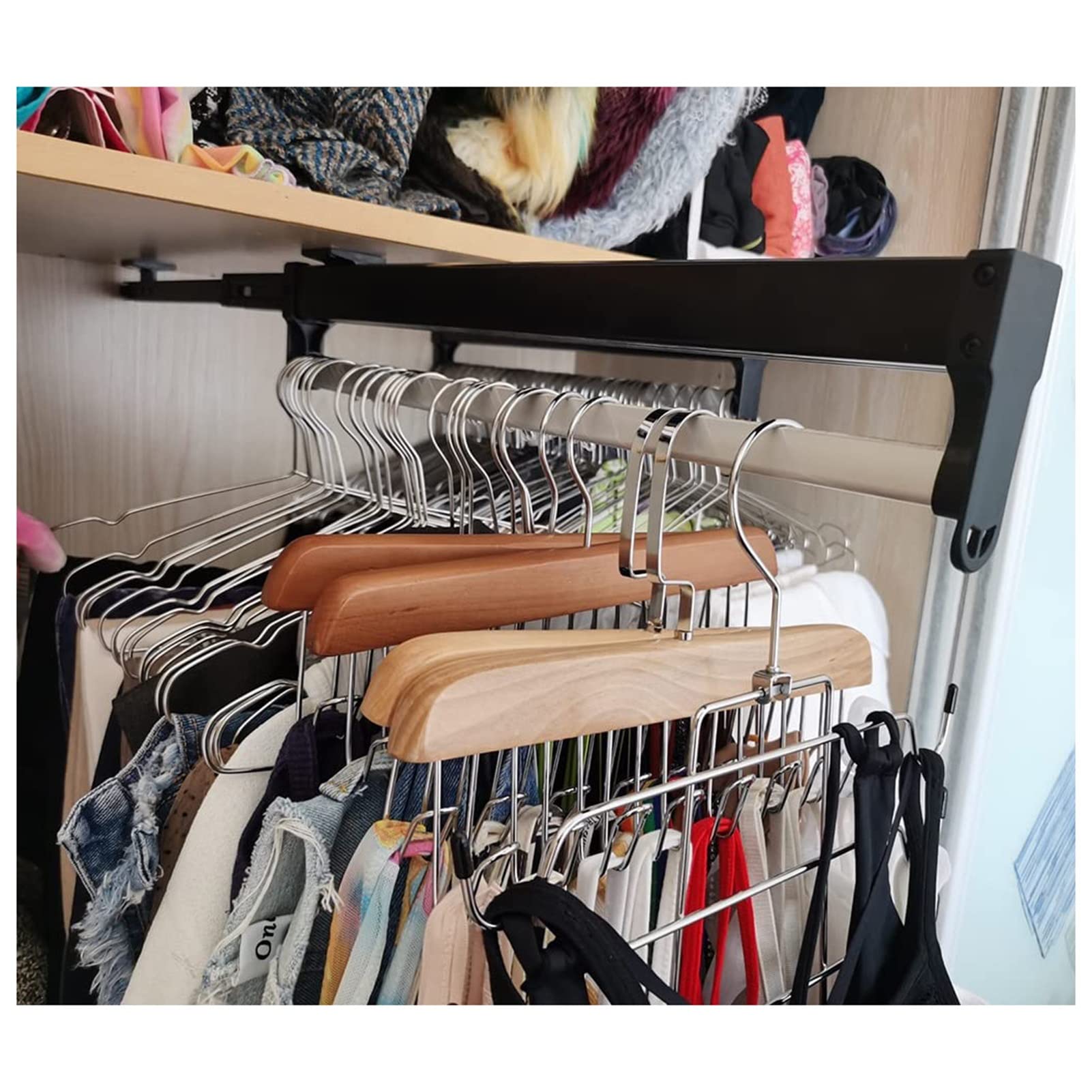 Perchero extraíble de armario de acero inoxidable LWX para colgar pantalones