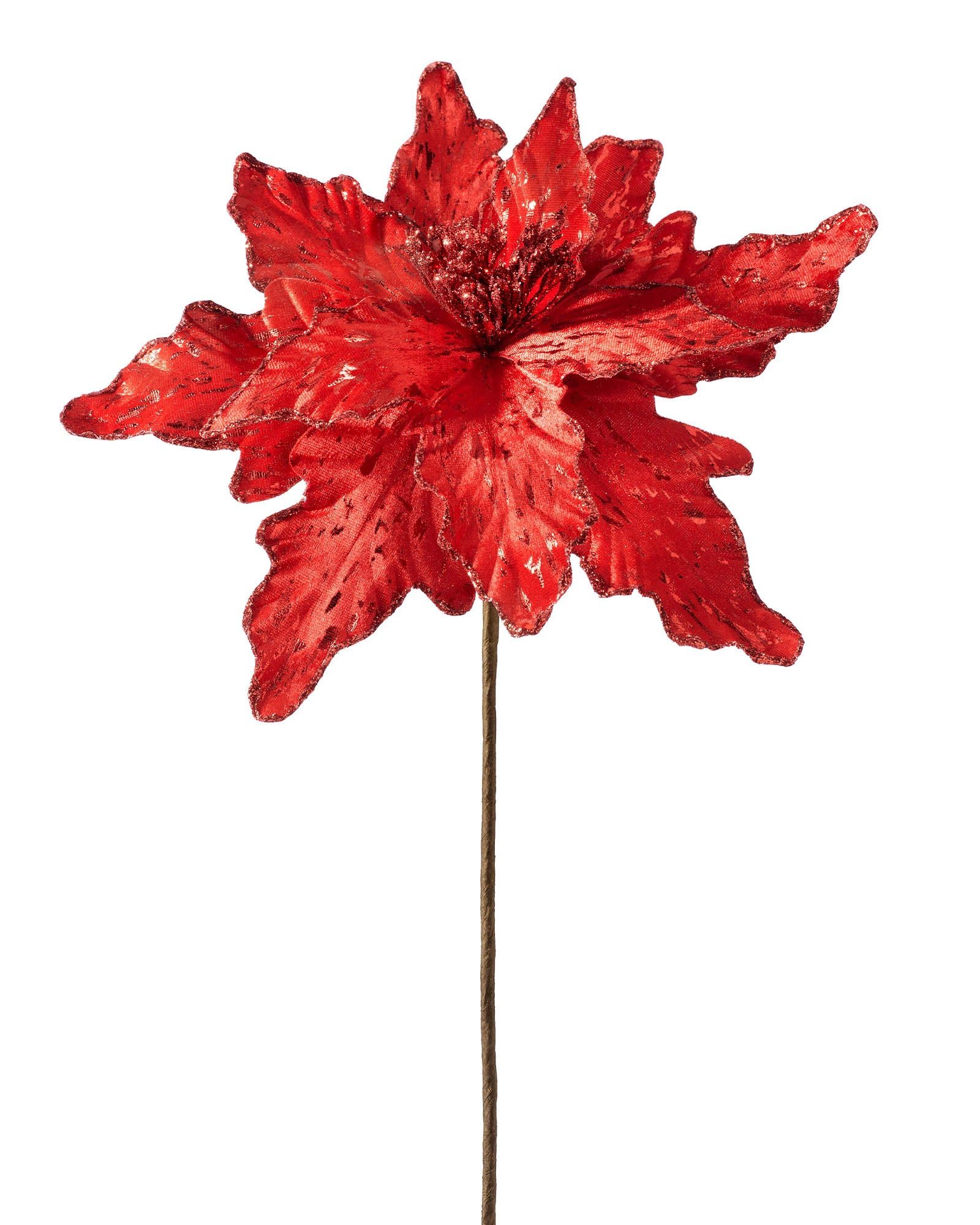 WeRChristmas Artificial Poinsettia Christmas Tree Flower Decoration, Red, 30 cm