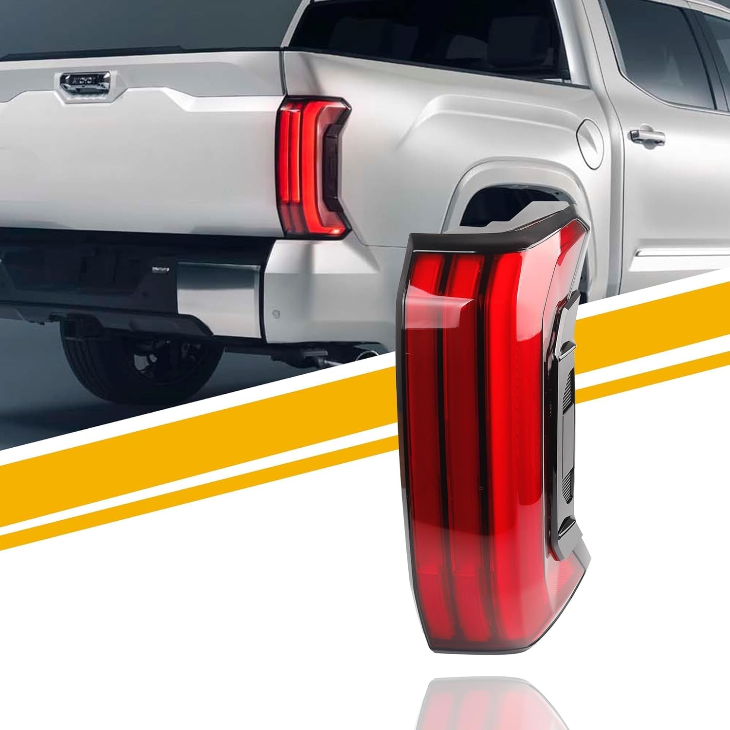 Dasbecan Right Passenger Side Tail Light Assembly Rear Lamp LED Type Non Sequential Compatible with 2022 2023 2024 2025 Toyota Tundra Replace 81550-0C130 (3 Pin) Right Passenger Side 3PIN Without trunk switch