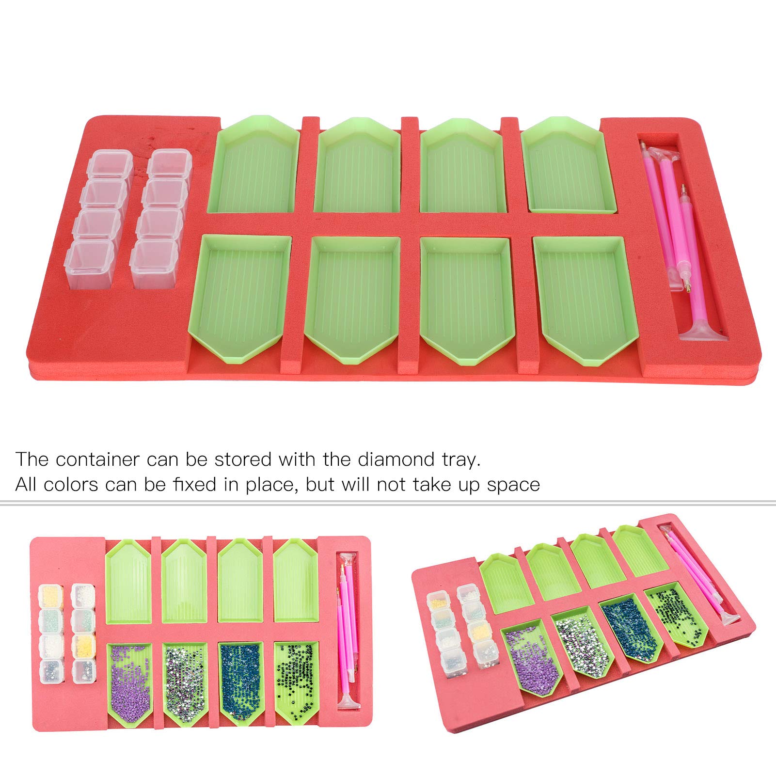 Vassoio multifunzione per pittura a mosaico con scatola organizer per