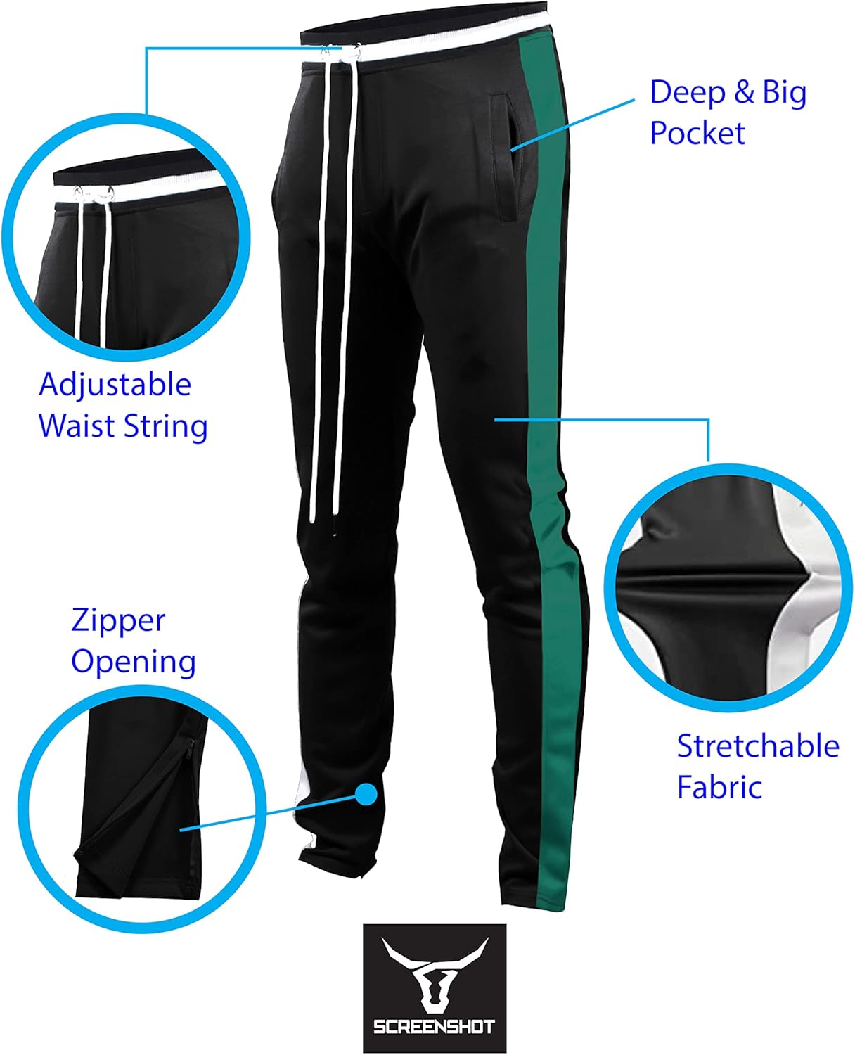 SCREENSHOT-Track Pants S41700 Mens Premium Slim Athletic Fitness Lifestyle Workout Bottoms - Classic Fit - Image 4