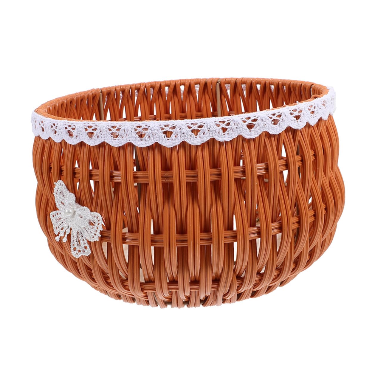 Veemoon Large Khaki Rattan Flower Basket Handwoven Wicker Plant Pot for Indoor and Outdoor Use, Round Woven Planter Basket Suitable for Succulents and Green Plants Storage