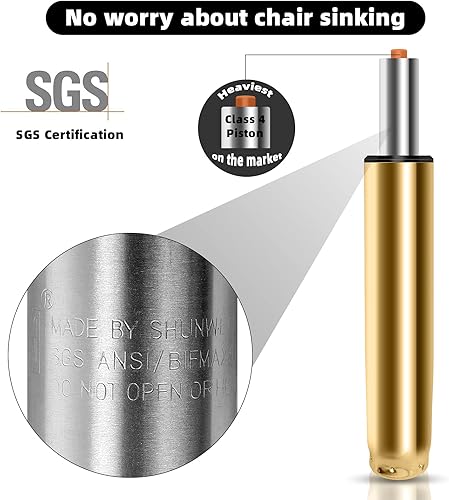 Miniatura 27 de Omyoffice Reemplazo de cilindro para silla de oficina, pistón neumático hidráulico de alta resistencia clase 4, tamaño universal que se adapta a