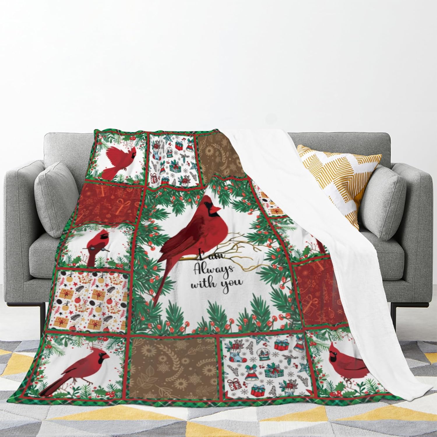 Air Conditioner Lightweight Cardinalis Blanket Flannel Fleece Blanket Ultra Soft Throw Blanket for Couch Living Room Bed (60''x50'', Birds) - Image 2