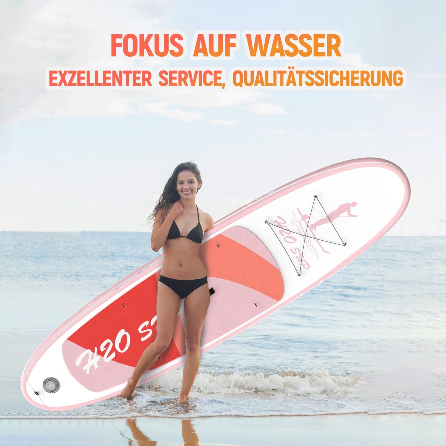 Stand Up Paddling Board-15 cm Dick Aufblasbares SUP Board,mit Rucksack,Haltbares Paddle Board Zubehör