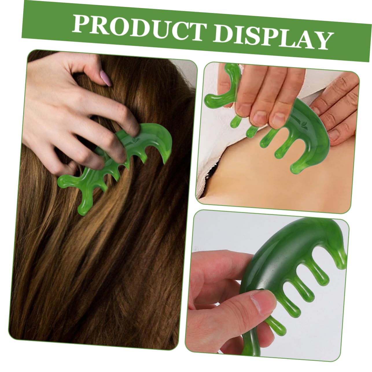 Peine De Masaje Del Cuero Cabelludo Para Piel Básico Peine De Masajes Peine De Dientes Anchos Masajeador De Cuero Cabelludo Rascador De Cabeza Jade Verde 2 Piezas X 4