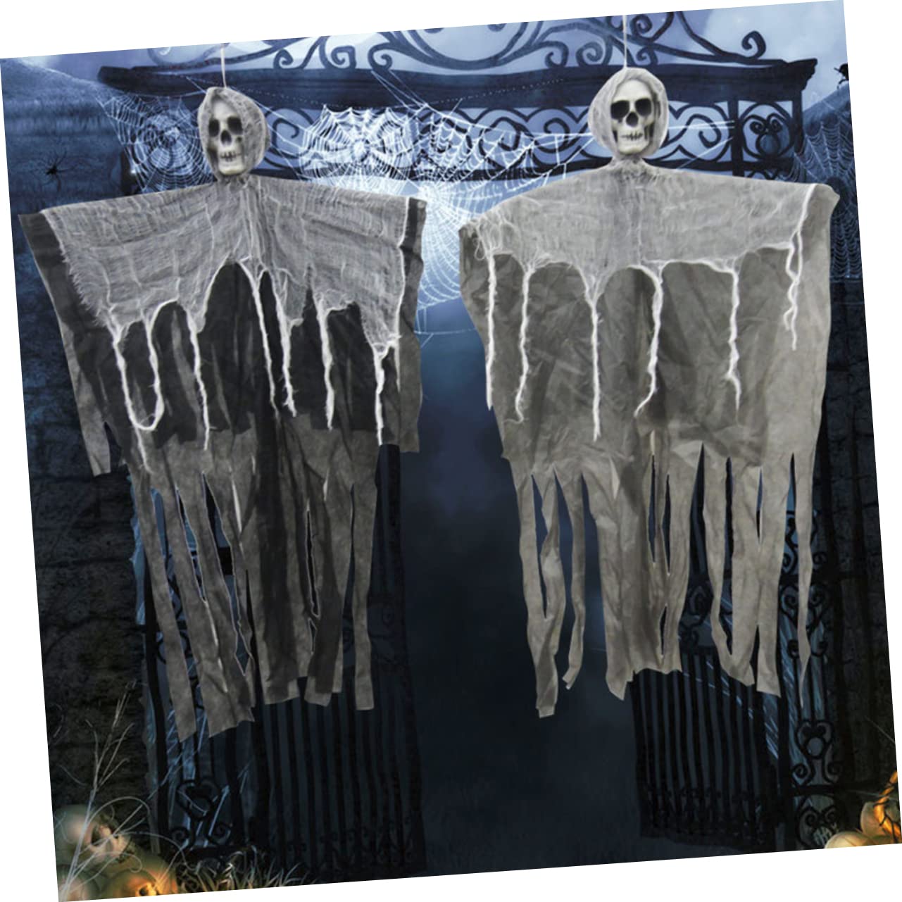 Ciieeo 3 Pezzi Dolcetto O Scherzetto Halloween Fantasmi Appesi Teschio Scheletro Puntelli Fantasma Silenzioso Nero Per Decorazioni Per Finestre Esterne