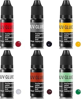 Riverruns 6 Colored Super UV Glue Combo Set Revolutionary Fly Tying for Building Flies Flies Heads Bodies and Wings Tack 10ml Each Color Unit