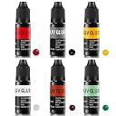 Riverruns 6 Colored Super UV Glue Combo Set Revolutionary Fly Tying for Building Flies Flies Heads Bodies and Wings Tack 10ml Each Color Unit gallery image