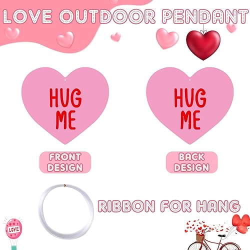 Miniatura 4 de 12 piezas de adornos colgantes para el día de San Valentín, corazón de doble cara, corazones románticos para conversación, dulces, feliz San