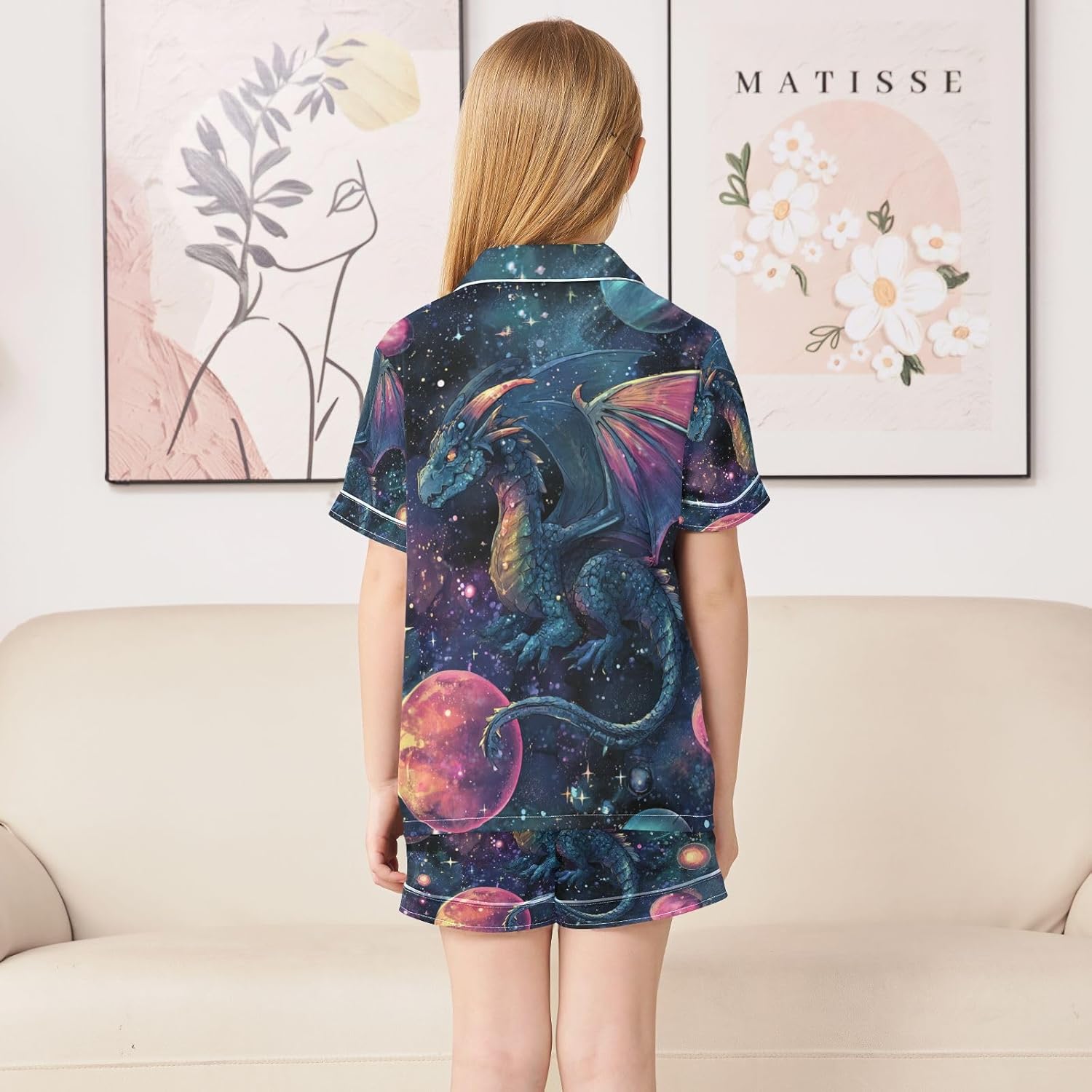 Silk Pajamas Sets Soft Satin 2 Piece Pjs Set Short Sleeve Sleepwear Nightwear