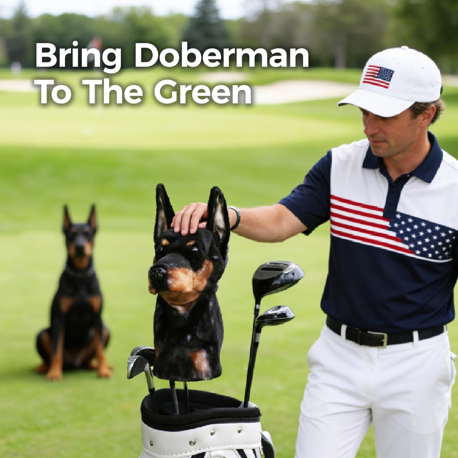 Golf Head Cover - Realistic Dog Design, Fits 460CC/450CC/350CC Drivers, Premium Material, Protective Golf Club Cover, Perfect Golf Gift for Men Women Golfers