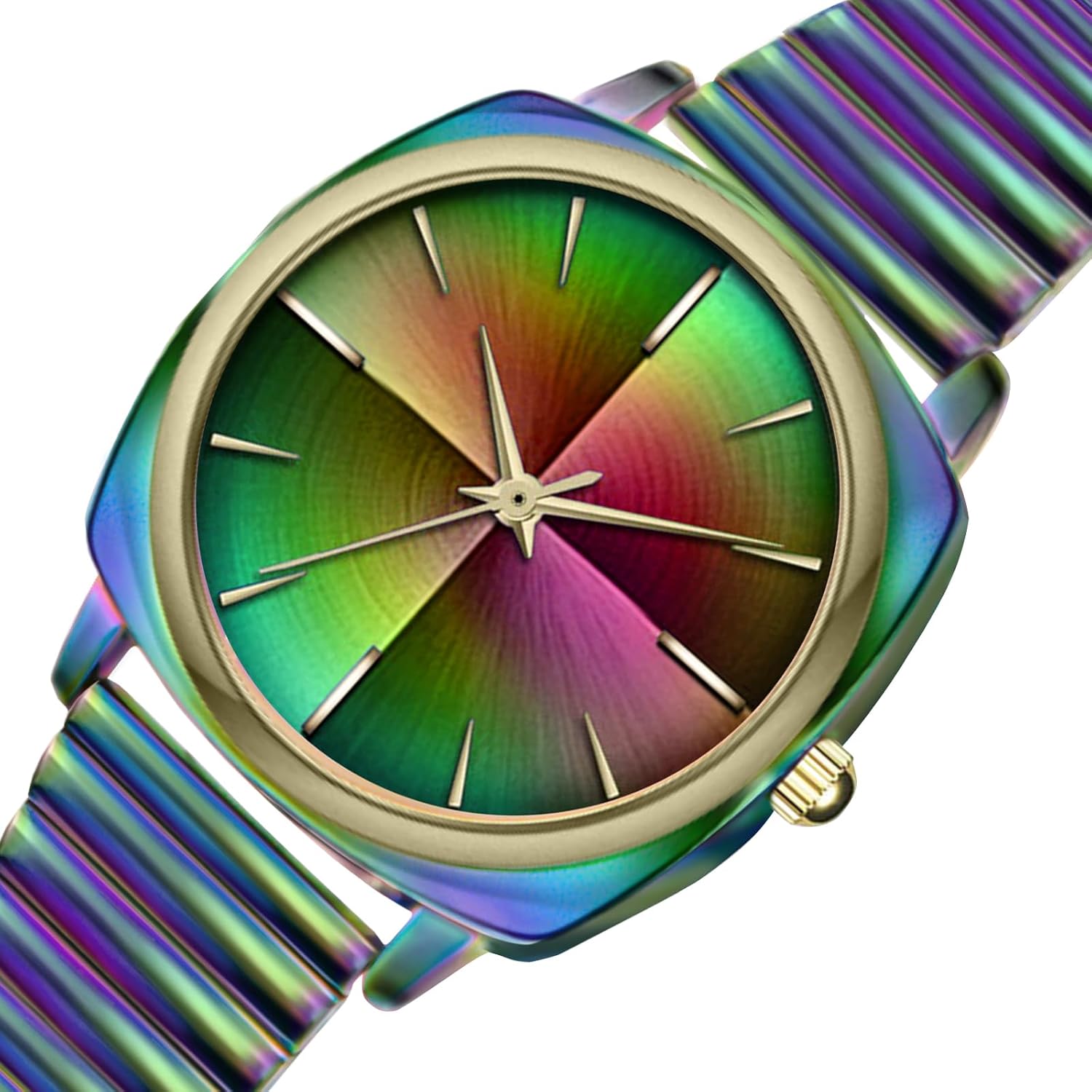 34MM Women Square Watch Metal Bracelet with Jewelry Clasp Easy to Read Waterproof Watch - Image 2