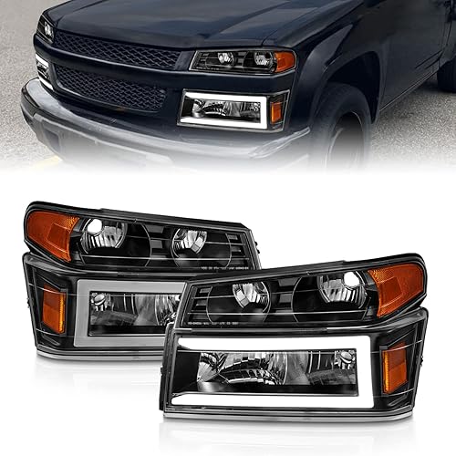Miniatura 1 de AmeriLite Para 04-12 Colorado Canyon Isuzu C-Shape LED Tubo Replaement Faros Corriendo Luces de Señal de Giro 4pcs Set