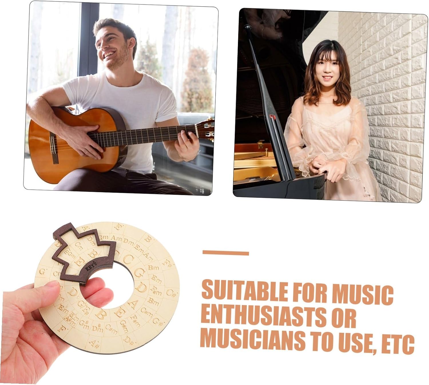 Wooden Melody Tool Circle of Fifths Wheel for Musicians image 3
