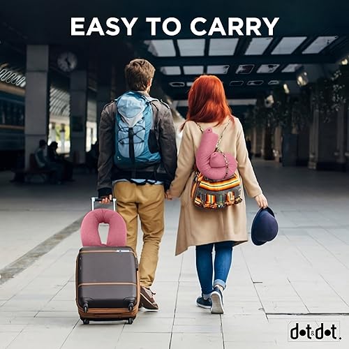 Vista 25 de Dot&Dot Almohada de viaje para niños de espuma viscoelástica para aviones, almohadas de cuello para niños para viajes, dormir, almohada de avión