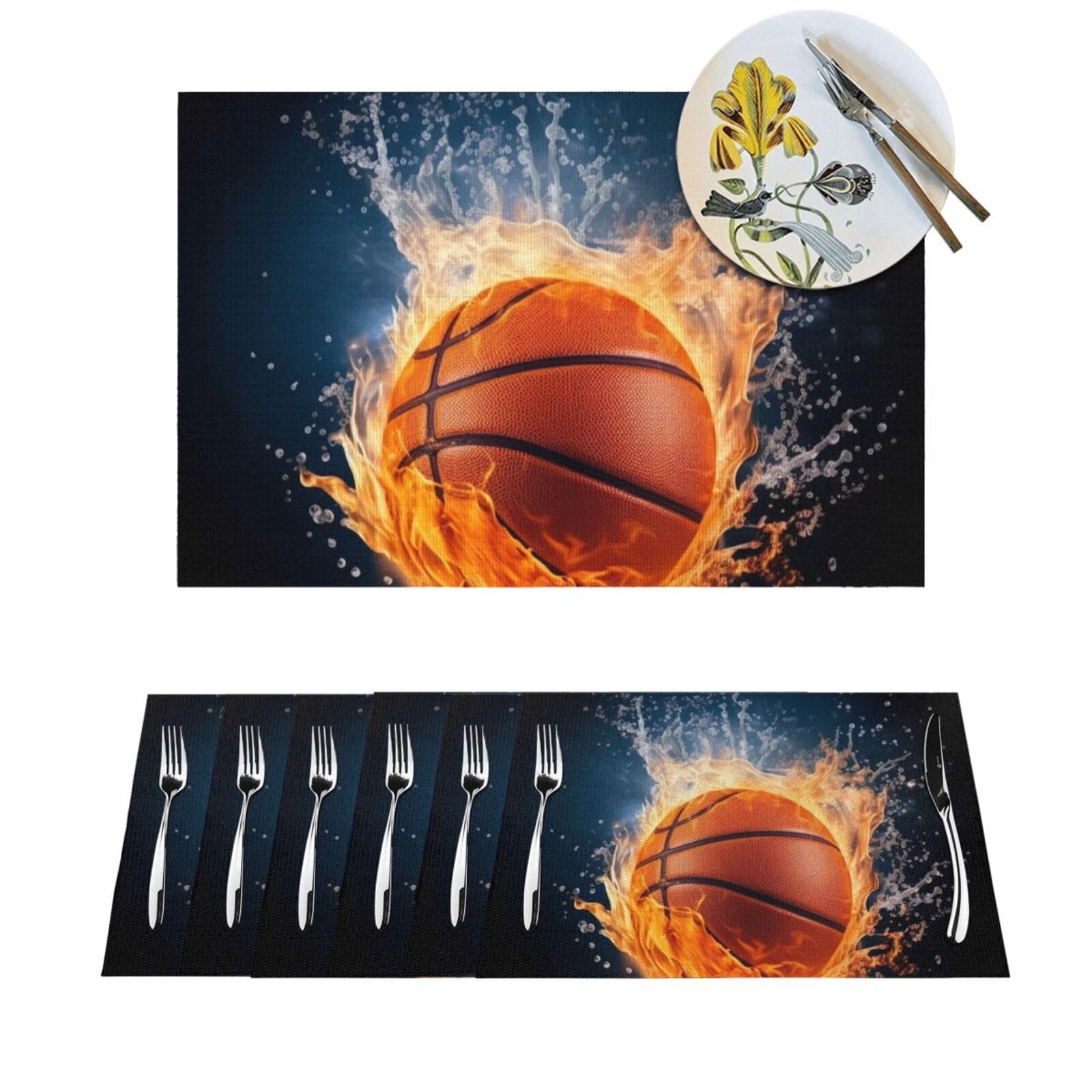 Set de table en vinyle lavable lot de 6 pièces antidérapantes pour repas de cuisine 30x45 cm