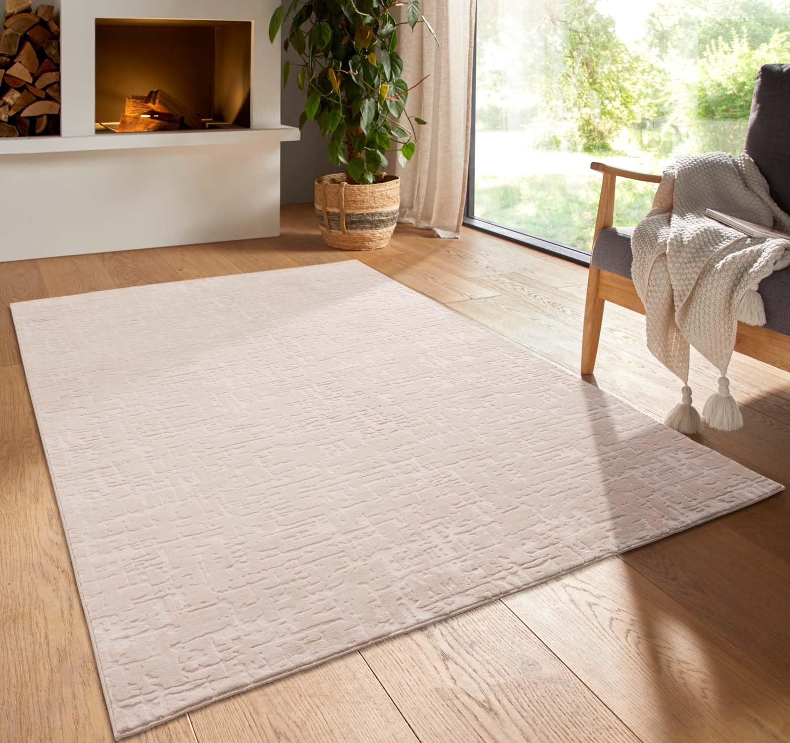 Taracarpet Kurzflor Boho Vintage Teppich waschbar, pflegeleicht geeignet für Wohnzimmer, Schlafzimmer und Kinderzimmer Kinderteppich auch als Badematte Badzimmerteppich Beige Vintage 200x290 cm