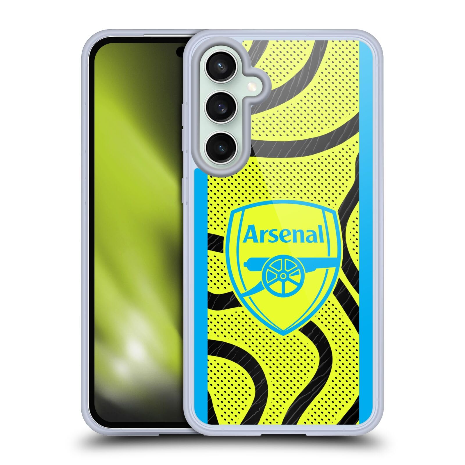 Head Case Designs Officially Licensed Arsenal FC Away 2023/24 Crest Kit Gel Case [Military Grade Protection] Compatible with Samsung Galaxy S23 FE 5G and Compatible with MagSafe