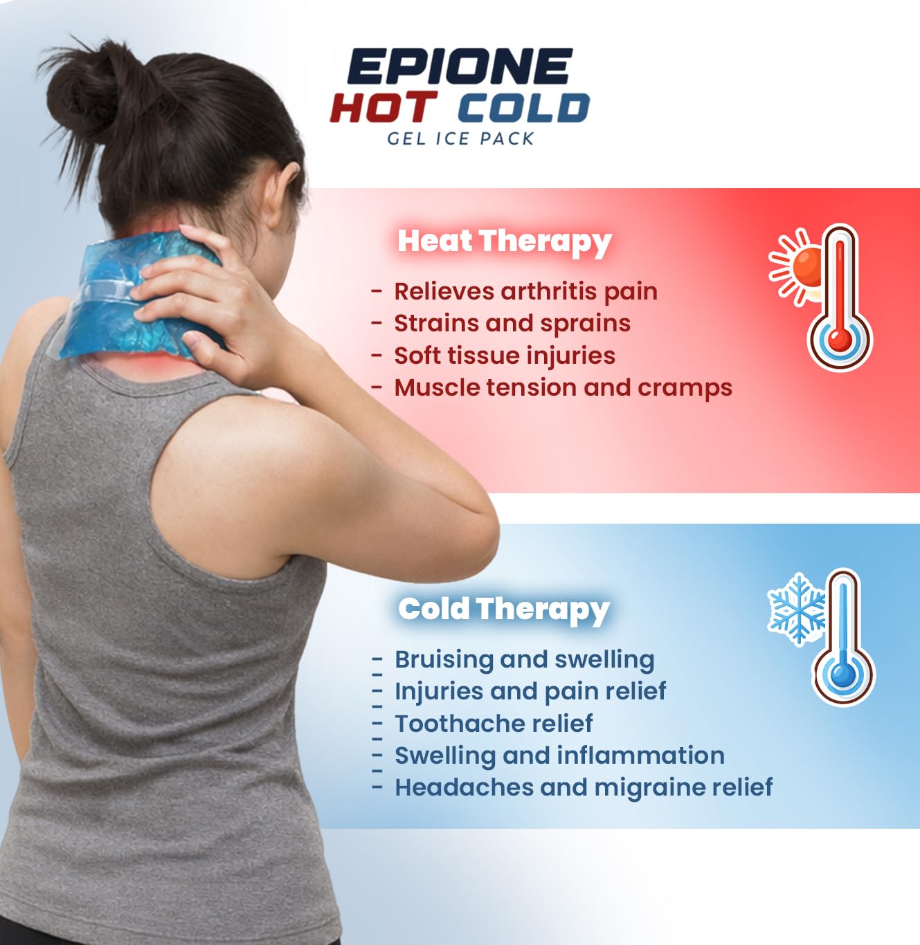 Boston Tech REMEDY Torba żelowa na ciepło i zimno z wielopozycyjnym pokrowcem, idealna terapia na urazy, regenerację mięśni, fizjoterapię i do użytku domowego (2 sztuki)