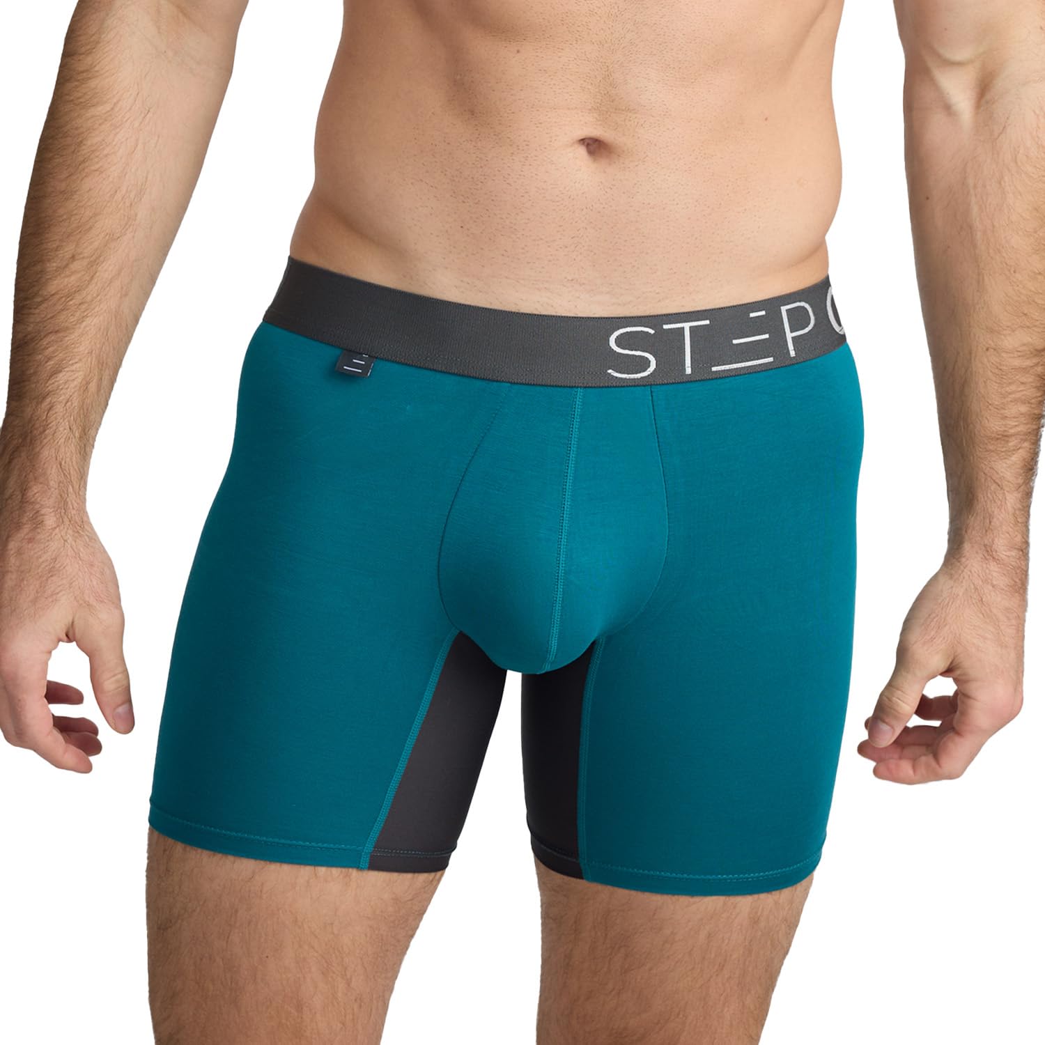 STEP ONEMens Boxers Shorts, 1 Pair, Anti Chafing Underwear for Men, Moisture-Wicking Boxer Shorts with 3D Pouch. Fabric Made from Organic Bamboo