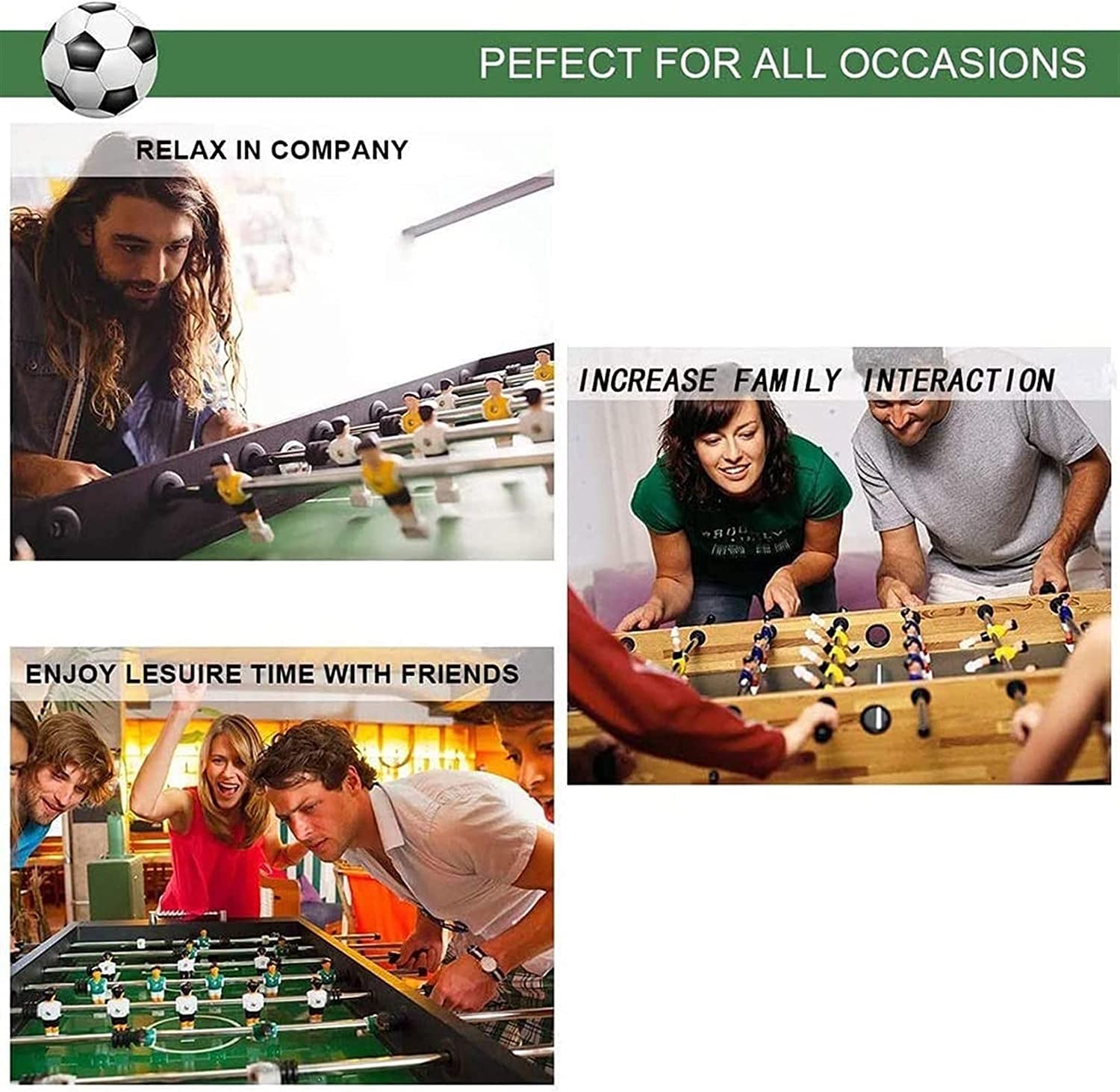 Generico Calcio Balilla, Mini Biliardo da Tavolo, Accessori per Giochi di Calcio Balilla, Giochi competitivi, Giochi Sportivi, Serata in Famiglia