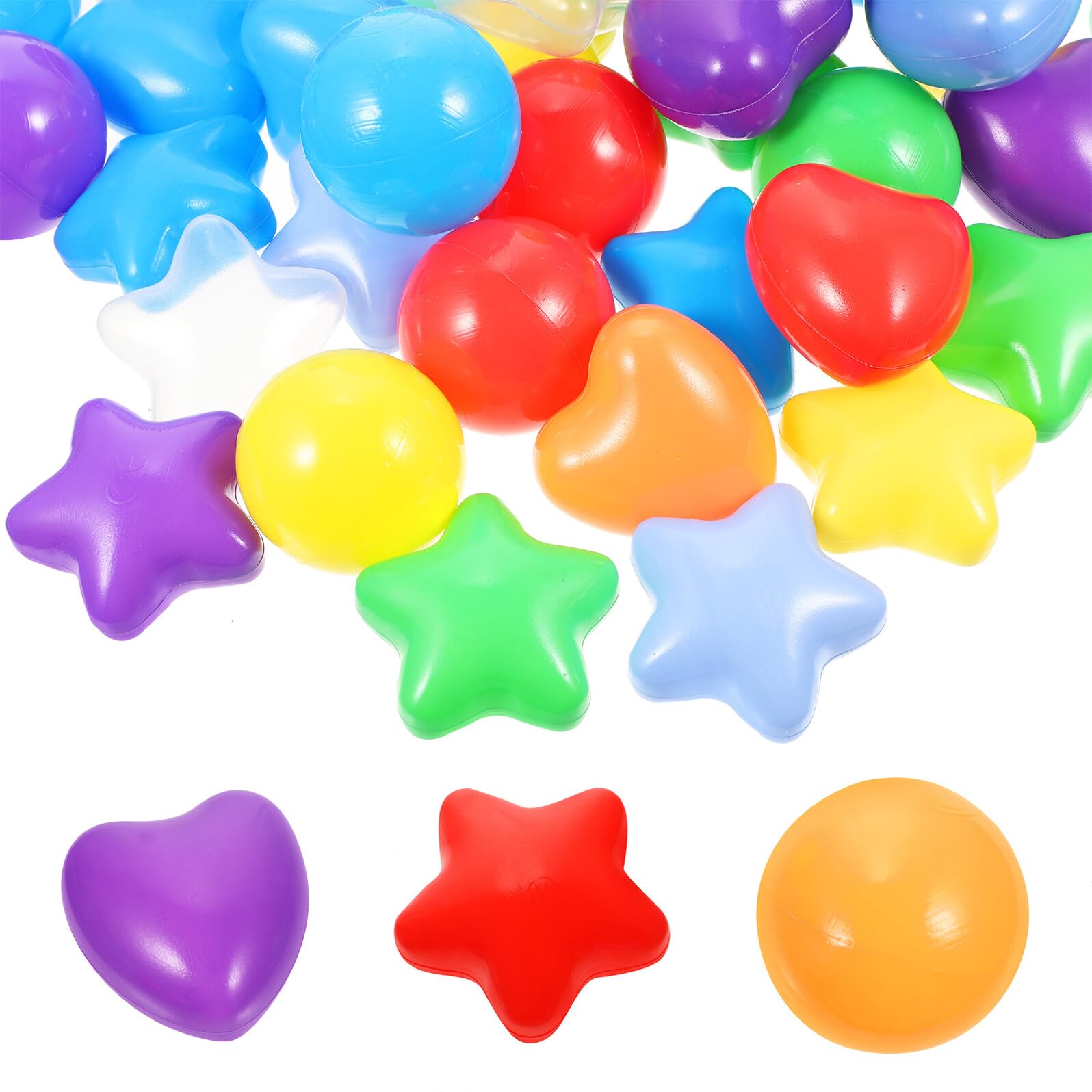 Hemobllo 150piezas Bolas De Océano De Repuesto Forma De Corazón Balones Redondas para Fiesta Bolas para Decoración De Estrella