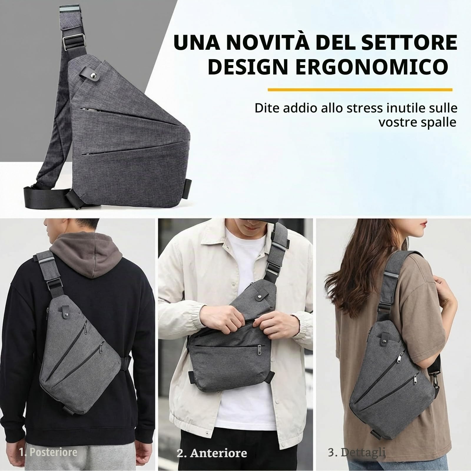 La Compatta - Antifurto Intelligente Borsa, Borsa Antifurto Donna, Borsa Di Sicurezza Da Viaggio Per Donna E Uomo, Borsa Multifunzionale Alla Moda, Per Viaggi E Quotidiano