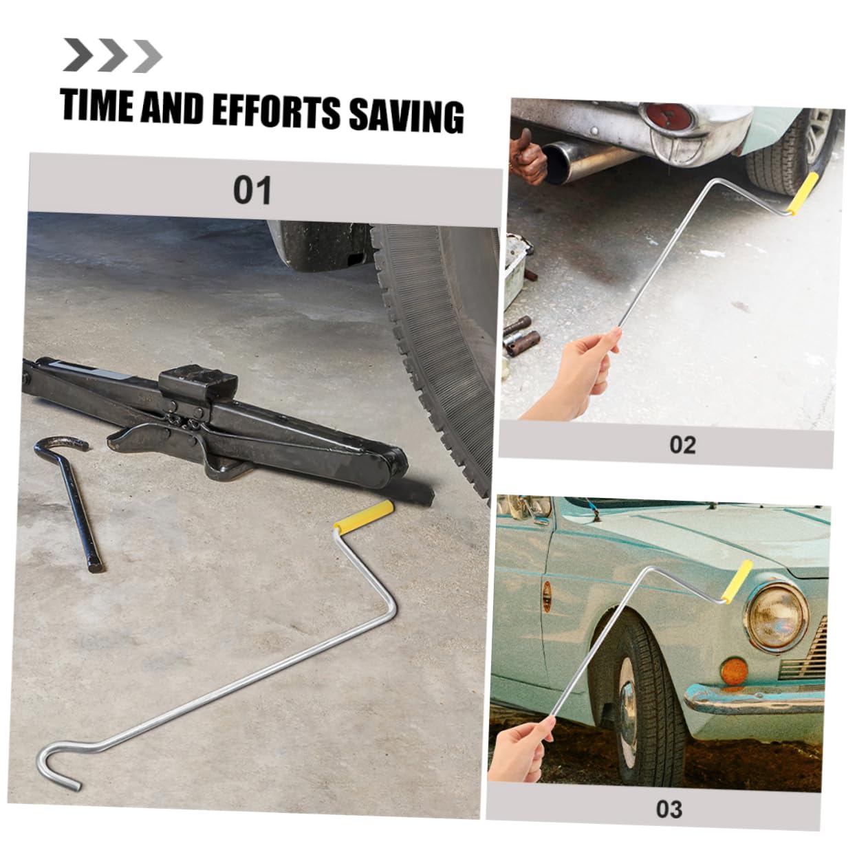 KONTONTY 2pcs Arm Jack Handle Trailer Jack Crank Handle Tyre Jack Handle High-Carbon Steel Trailer Jack Handle