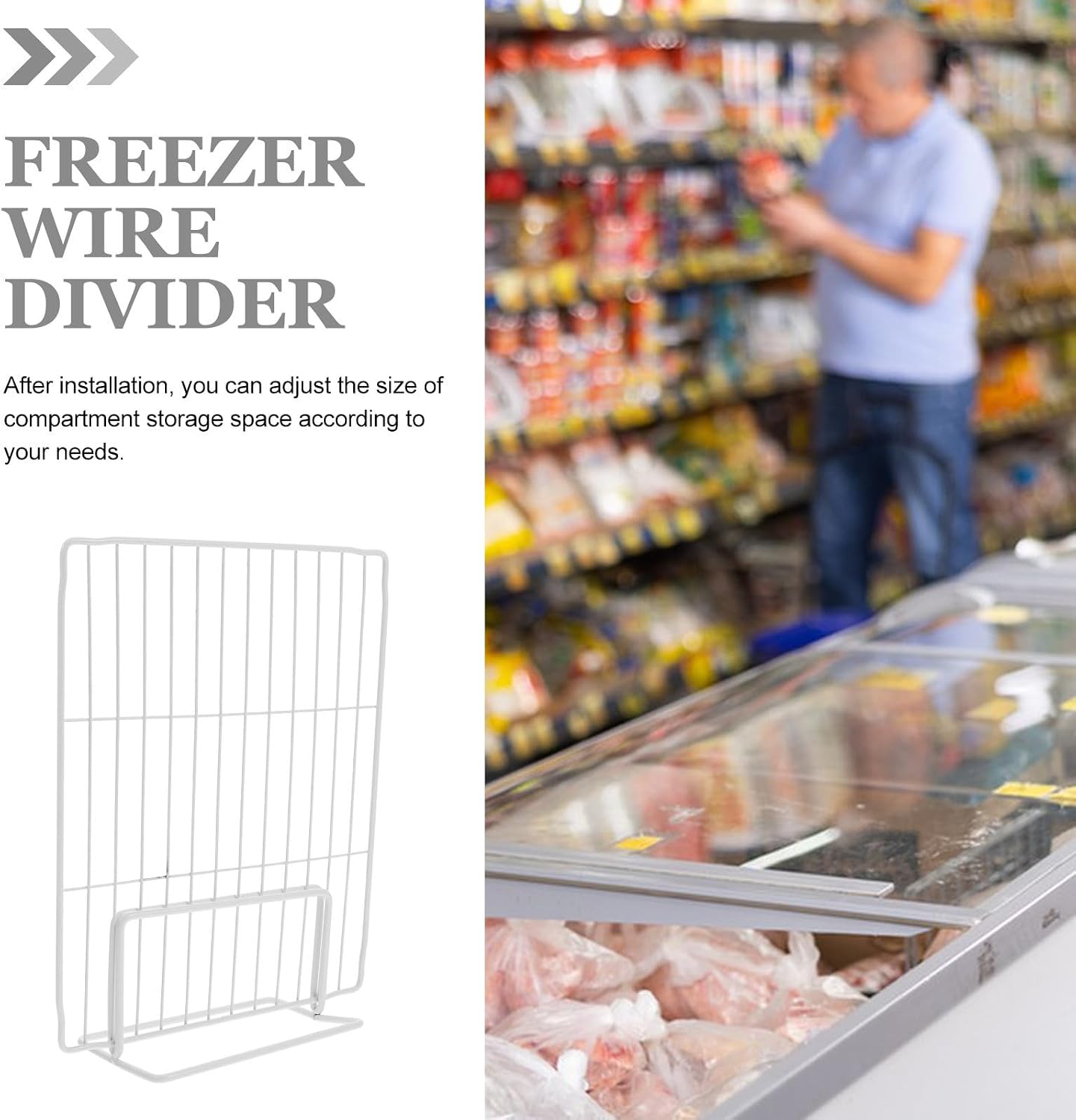 Cabilock Iron Mesh Fridge Divider for Freezer and Refrigerator Shelf, White Refrigerator Partition Board with Versatile Use and Classification Storage for Home Organization