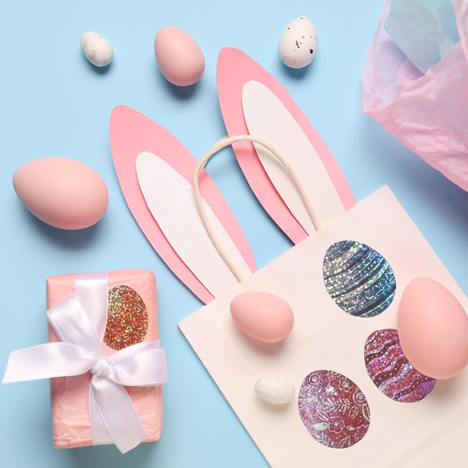 500Pcs Easter Stickers,Egg Stickers,9 Types Easter Stickers for Eggs(Easter Egg)