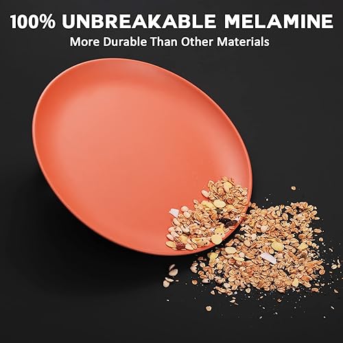 Miniatura 3 de TP Juego de platos redondos de melamina de 10 pulgadas, platos llanos redondos de melamina irrompibles para el hogar, fiestas al aire libre,