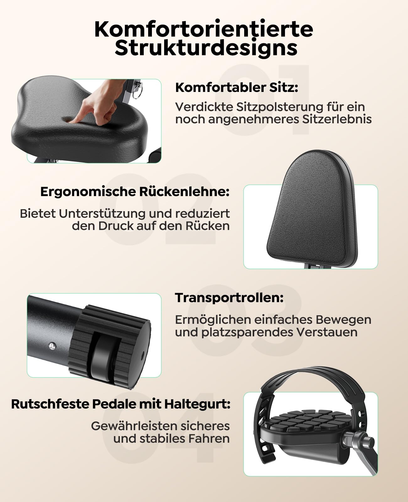 Toputure NEU 5-in-1 Heimtrainer Fahrrad Klappbar mit App, Hand-Bein-Zugseilen, Ergometer Hometrainer mit Ergonomischem Sitz, Handpulsmessung, 16 Magnetwiderstand, bis 140 KG, Ultraleise