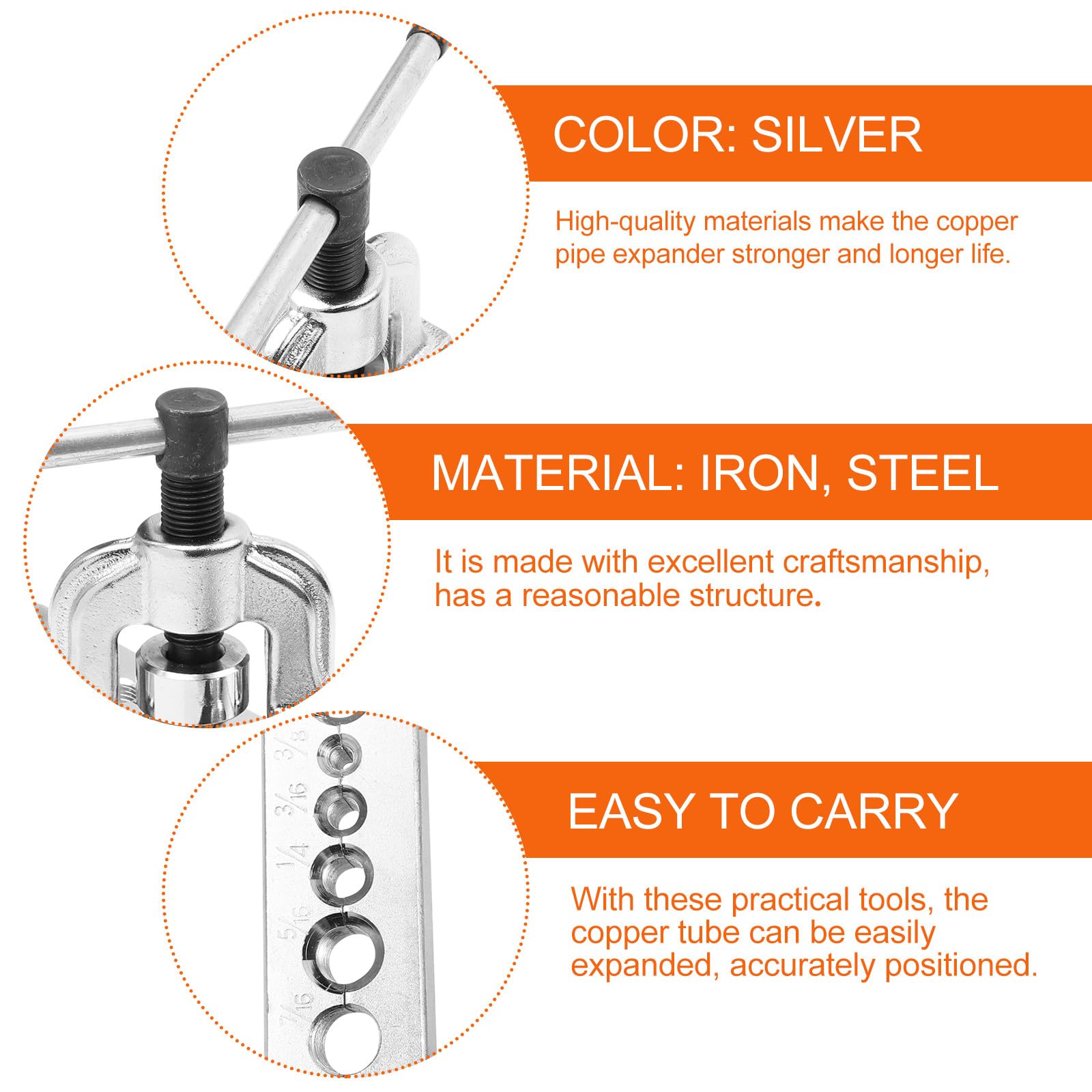 VALICLUD Kit D'outils D'évasement Boîte de Rangement pour Tube en Cuivre Argenté, Outil D'expansion Facile à Utiliser pour Climatiseurs et Entretien Automobile