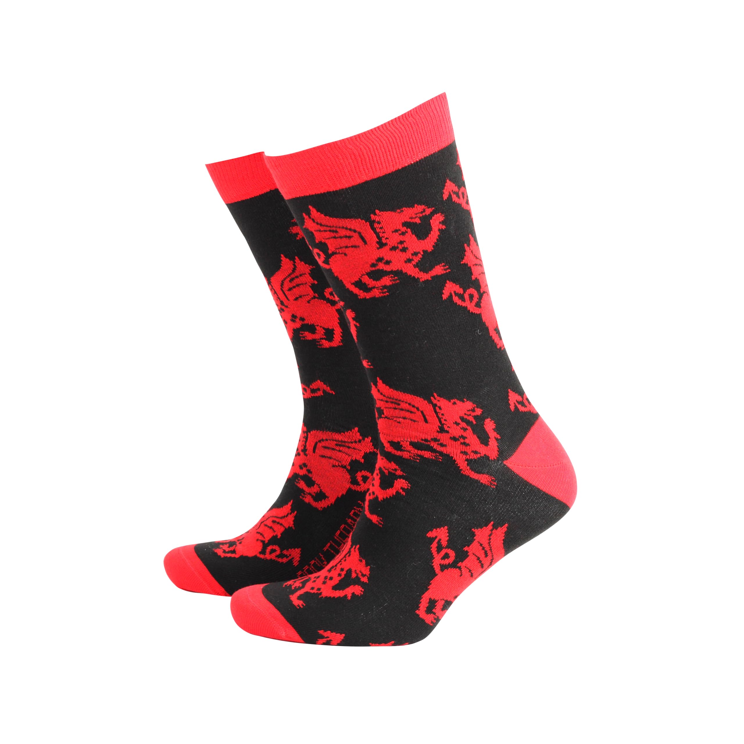Sock Therapy Men's Welsh Dragons Socks Novelty Colorful Bamboo Socks Smart Design Animal Print Comfortable Breathable Socks Non Slip Great Gift