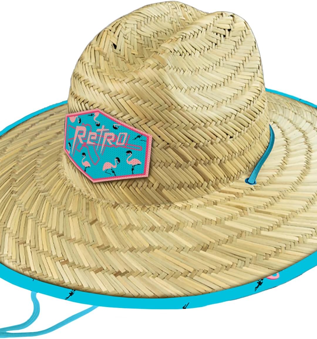 Retro Rifle Men’s Straw Sun Hat-Wide Brim Lifeguard Hat with Custom Under-Brim Prints-Lightweight Sun Protection for Outdoor - Image 4