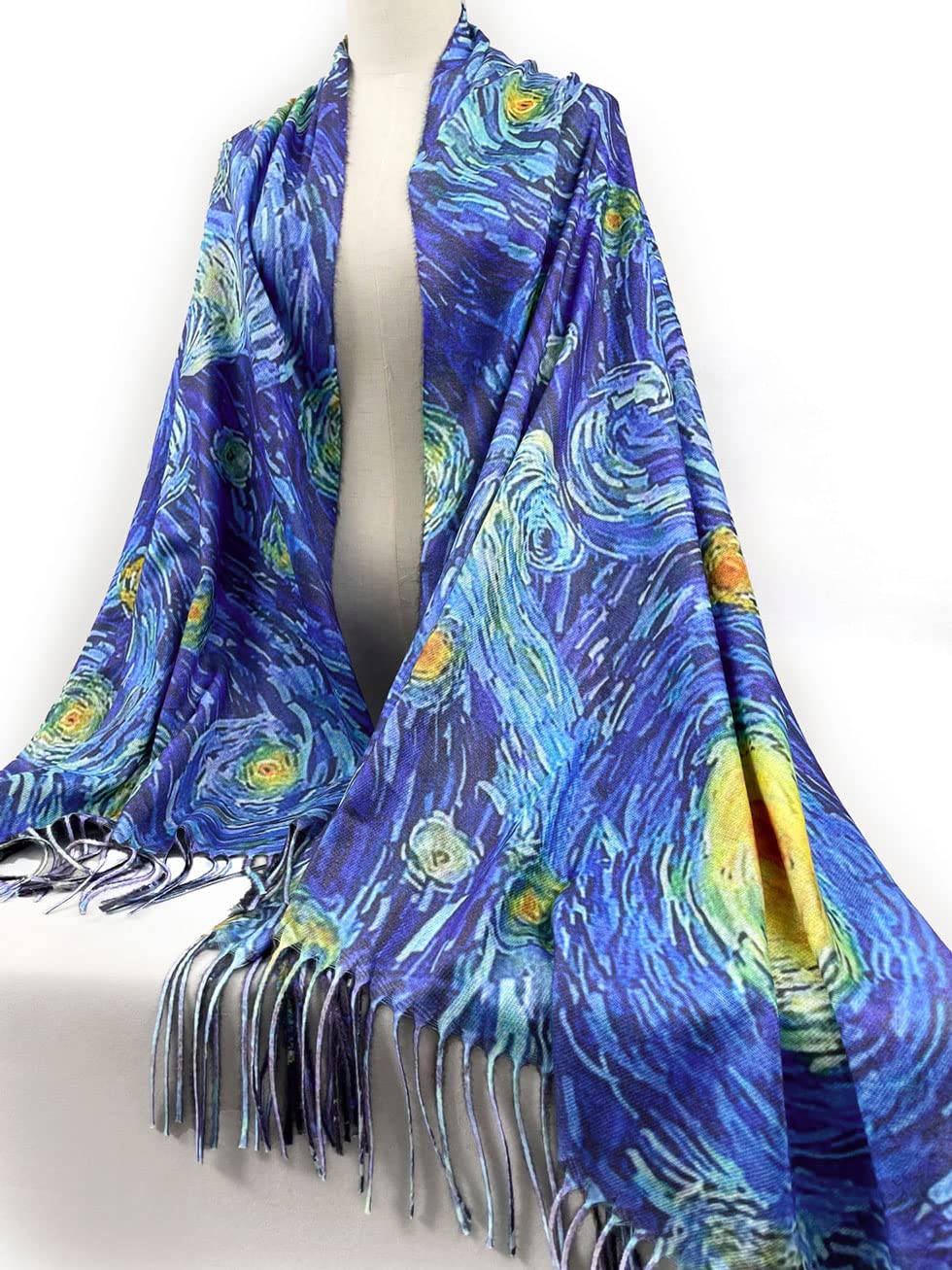 Sciarpa artistica da donna di Van Gogh, ideale come regalo reversibile, scialle morbido, pashmina, in confezione regalo
