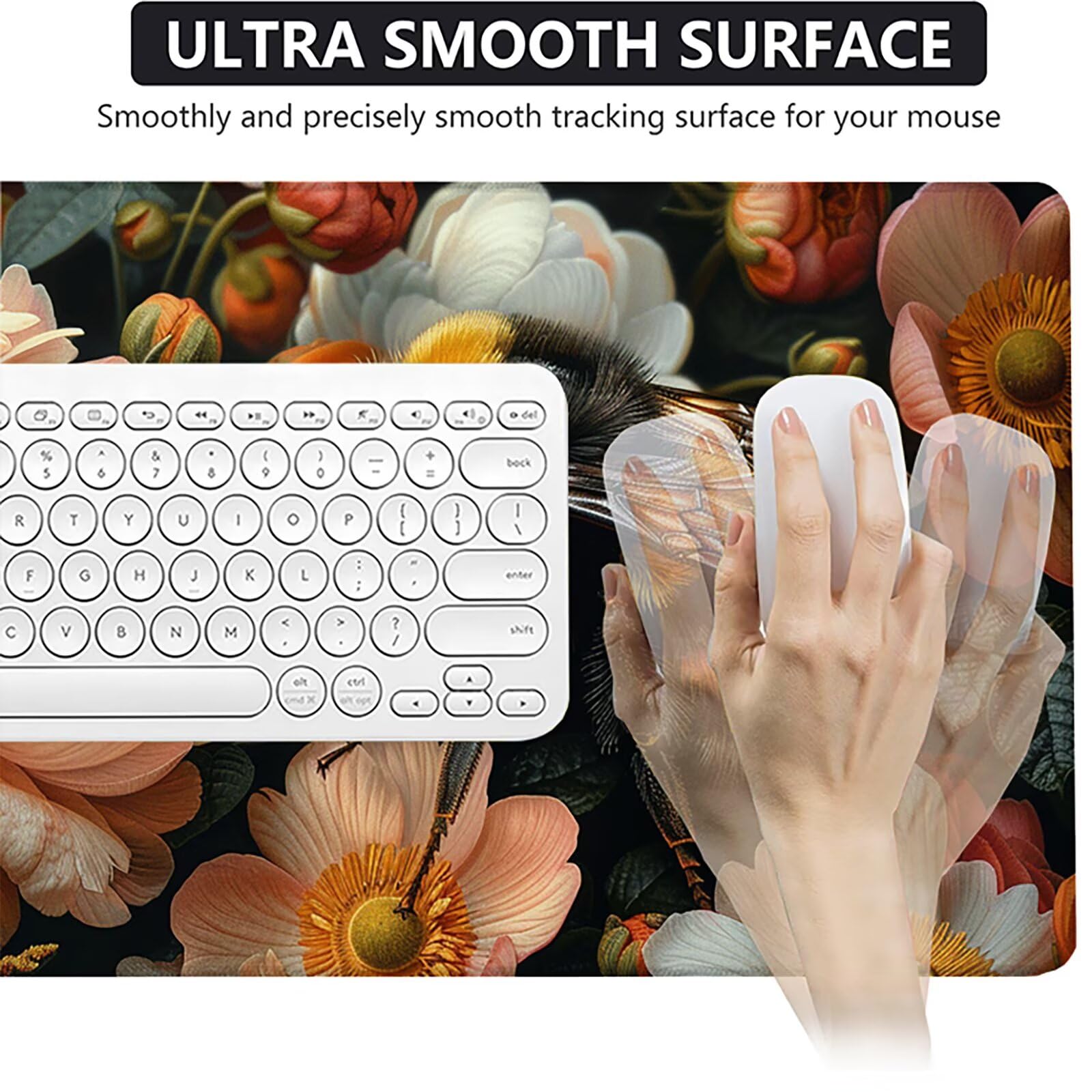 Abeja Alfombrilla Ratón Gaming XXL 1500x800x3mm, Alfombrilla Gaming Rosa Mousepad con Base de Goma Antideslizante, Impermeable Desk Mat para Teclado y Raton, Accesorios Gaming, Regalos de Hombre 0-5