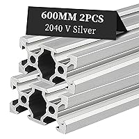 Vista 53 de BELLA BAYS 4 piezas de perfil de extrusión de aluminio ranura V de 15.75 pulgadas 400mm 2020 estándar europeo anodizado plateado guía de riel lineal