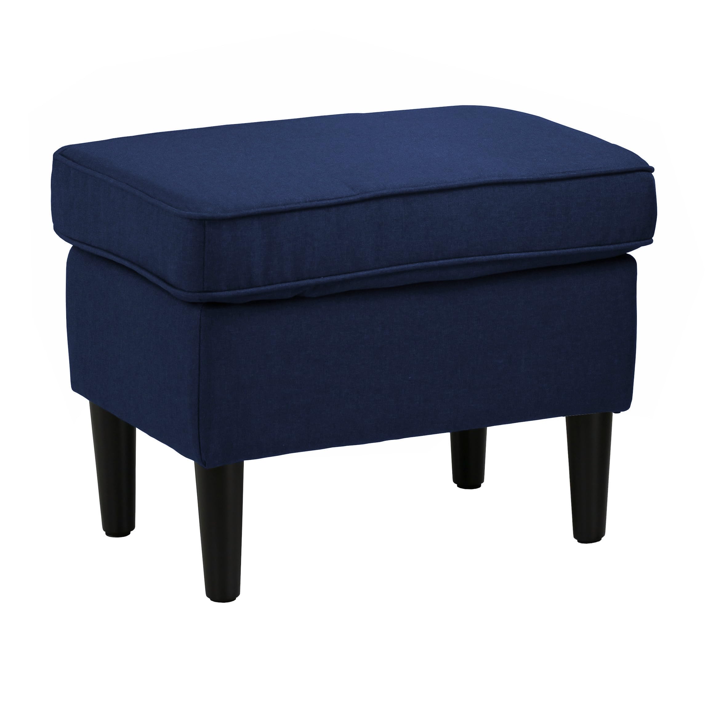 Totò Piccinni Set Poltrona e Pouf LILIBET classica comoda con braccioli e schienale alto per un massimo Relax (Set Poltrona con Pouf, Blu)